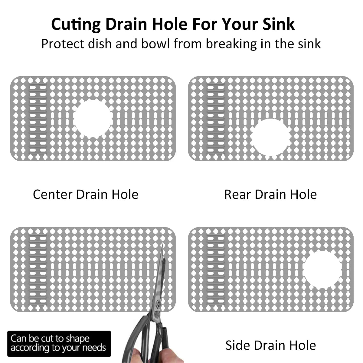 Silicone Sink Protector Heat-Resistant Anti-Slip Kitchen Sink Mats Sink Drainer Mat Reusable Sink Protector Mat for Kitchen