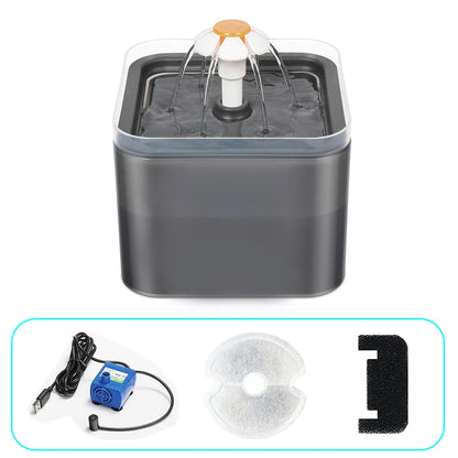 Cat Water Fountain, 67oz/2L Automatic Cat Drinking Fountain, Pet Water Fountain with LED Light and Filter for Cats and Small Dog