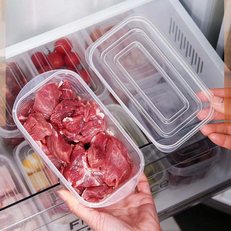 Refrigerator Storage Box Freezing Vegetable Fruit Fridge Organizer Freeze Meat Fresh-Keeping Box with Lid for Kitchen Storage
