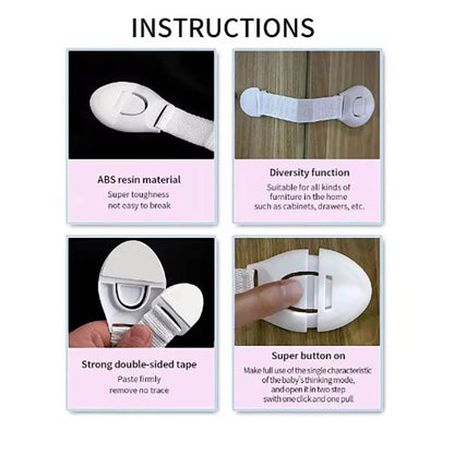 10PCS Child Safety Cabinet Lock Baby Security Protection Drawer Door Cabinet Lock Plastic Protection Kids Safety Door Lock