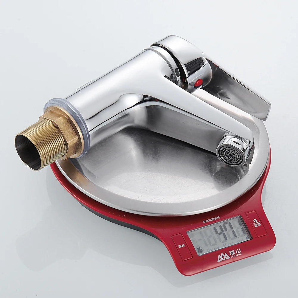 Single Lever Mixer Faucet Metal Electroplating Sink Taps Hot Cold Water Sink Mixer Tap Modern Basin Sink Faucet Durable Sink Tap
