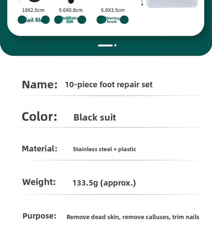 Foot care Foot board file tool set Stainless steel foot washboard Foot grinder to remove dead skin Calluses Pedicure Foot board