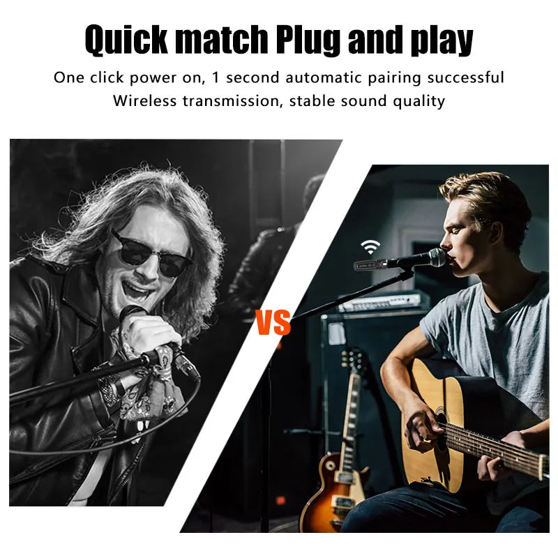 UHF XLR Adapter System Wireless Microphone Transmitter Receiver System for Dynamic Microphone Guitar Audio Mixer PA System