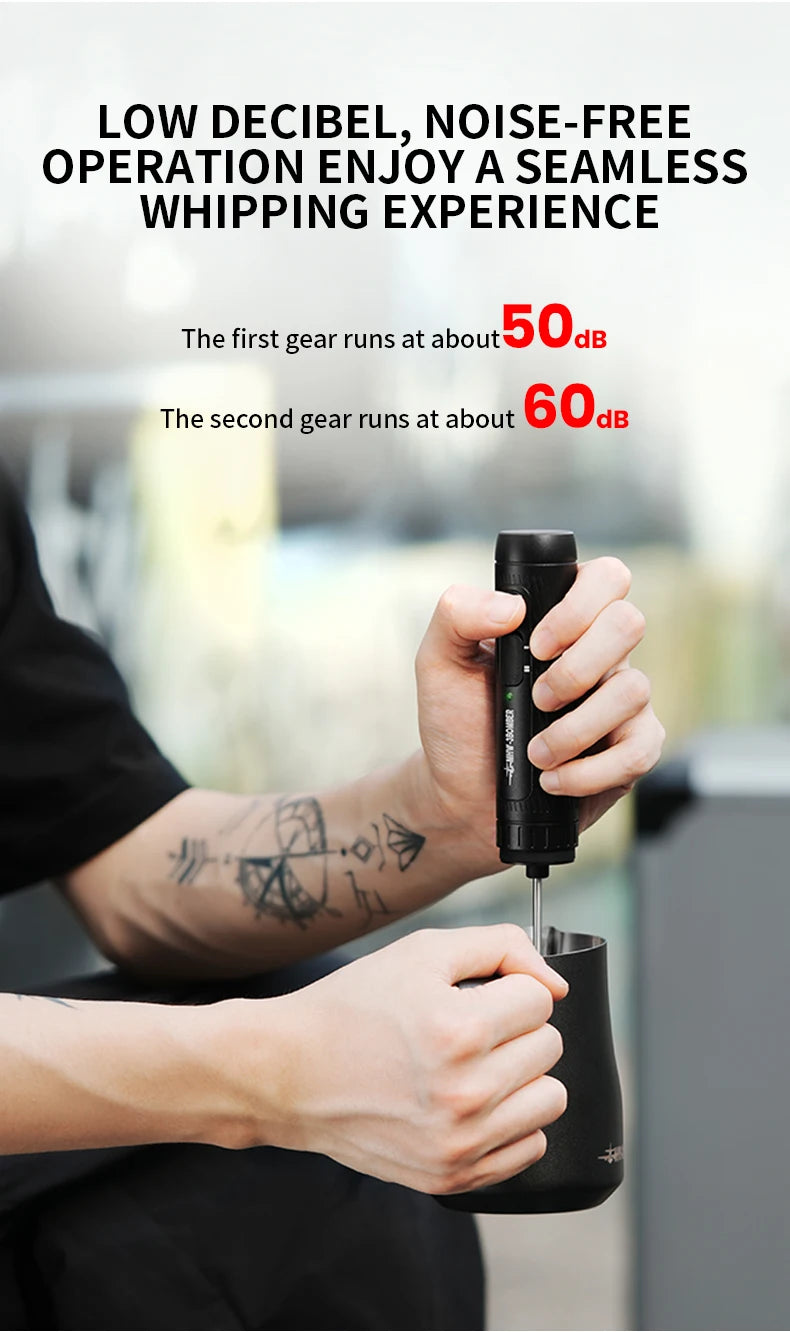 MHW-3BOMBER Official New Electric Milk Frother Handheld Wireless Blender Latte Cream Egg Beater Food Blender