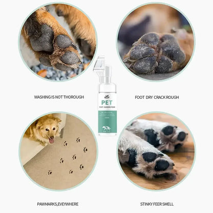 Pet Foot Paw Cleaner 150ml No-Rinse Shampoo With Massaging Brush For Cats Dogs Grooming dog perfume