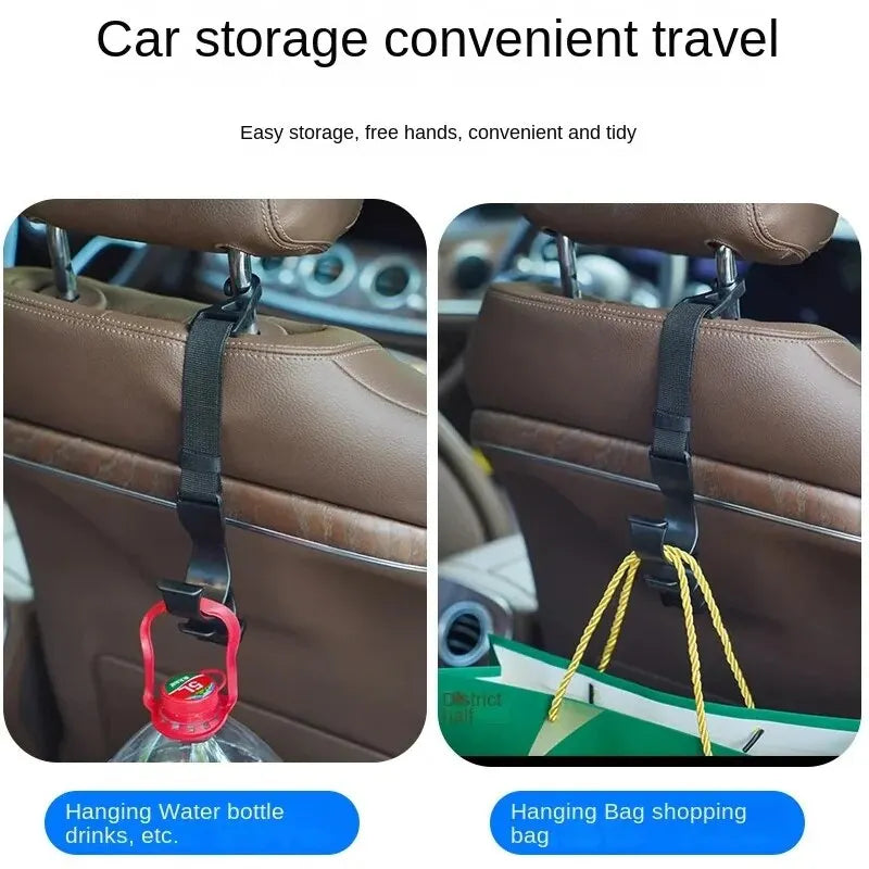 Multi-function 2pcs Rear Seat Headrest Hanging Hook Umbrella Holder Seat Back Storage Hook Auto Interior Tool Car Back Seat Hook