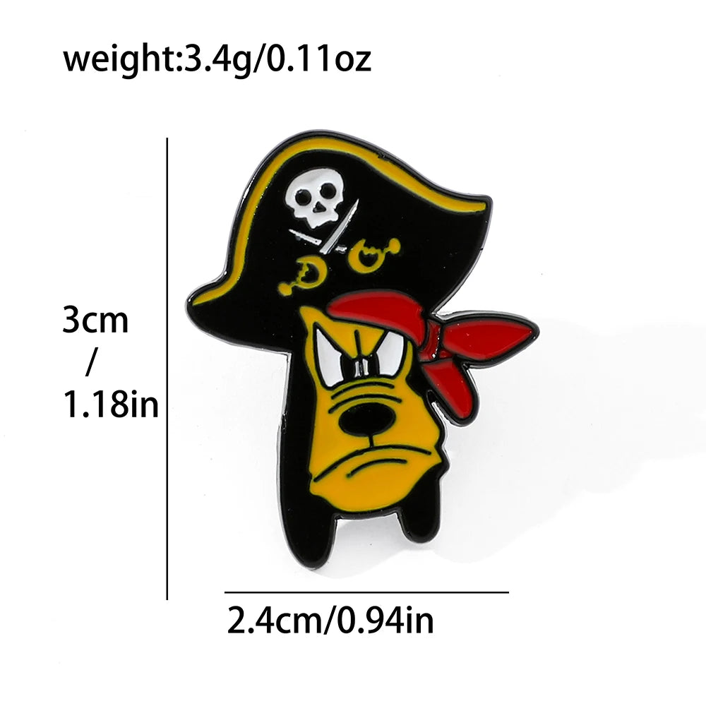 6 Pcs Cartoon cartoon character Mickey Brooch Halloween Mickey Mouse Donald Duck Metal badge Alloy drip pin accessories