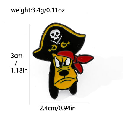 6 Pcs Cartoon cartoon character Mickey Brooch Halloween Mickey Mouse Donald Duck Metal badge Alloy drip pin accessories