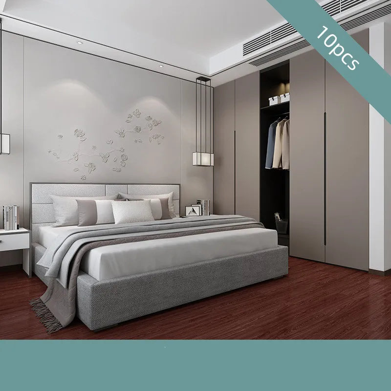 10PCS 40x15cm Thickened Self-adhesive Wood Grain Floor Wallpaper Bedroom Decoration Floor Stickers Home Decor Floor Wallpaper