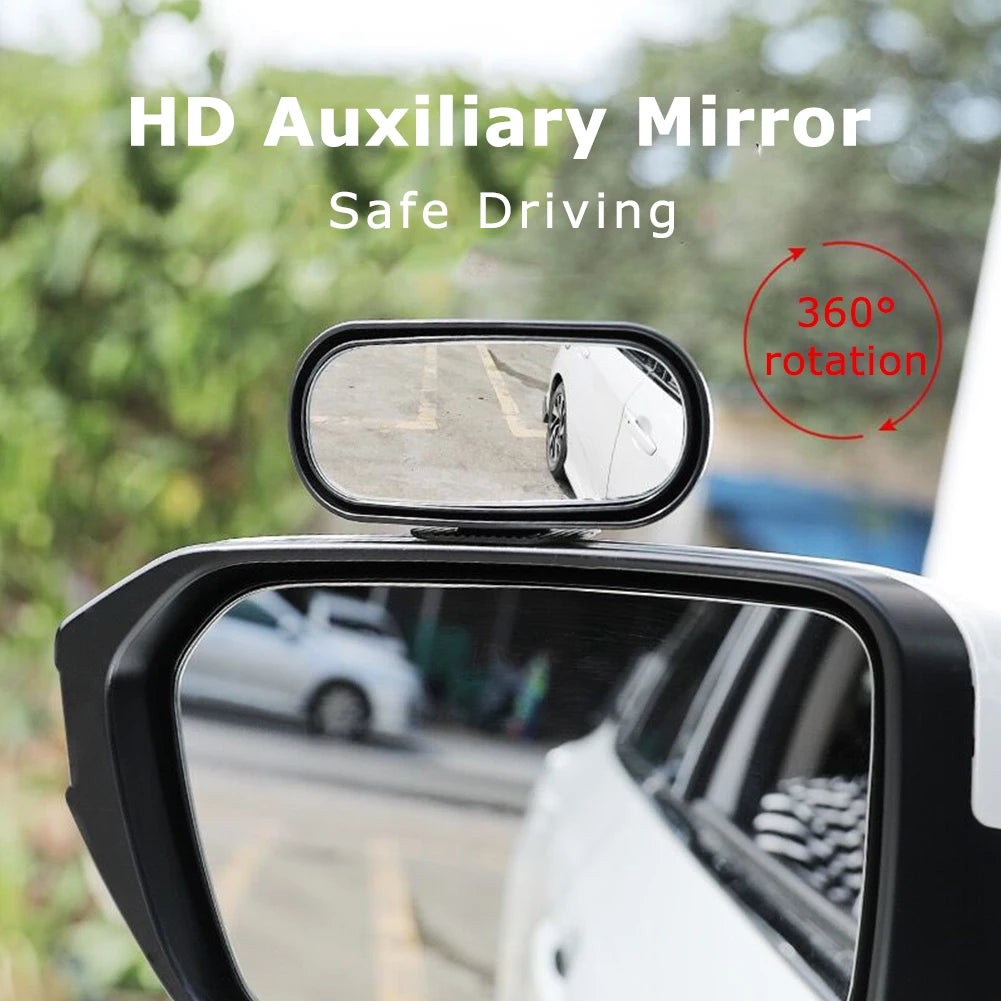 Universal Car Mirror 360 Degree Adjustable Wide Car Mirror HD Glass Wide Angle Side Rear Blind Spot Parking Auxiliary Mirror
