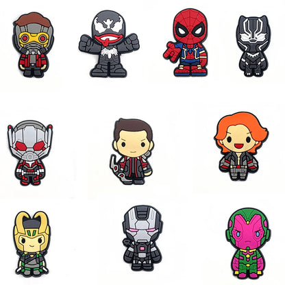 28styles Movies Super Hero Shoe Charms for Clogs Sandals Decorations shoes Accessories PVC Charms Cartoon Kids Gifts