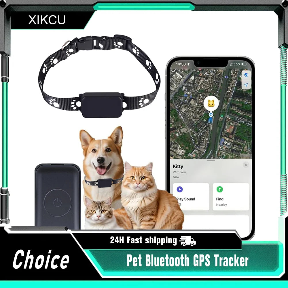 Pet Bluetooth GPS Tracker Dog Mini Tracking Movement Alert Collars Anti Lost Tracker for Cats and Puppies Remote Global Locator
