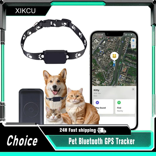 Pet Bluetooth GPS Tracker Dog Mini Tracking Movement Alert Collars Anti Lost Tracker for Cats and Puppies Remote Global Locator