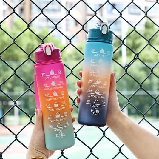 800ML Large Capacity Sports Water Bottle Leak Proof Plastic Drinking Cup With Scale Suitable For Travel Fitness Leakproof