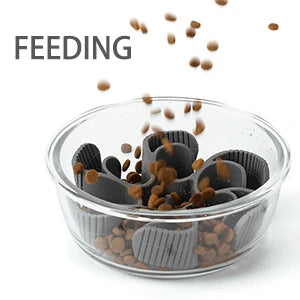 Dog Slow Feeder Bowls Silicone Spiral Pet Food Feeder Insert to Slow Down Eating for Large Medium Small Breed Dogs