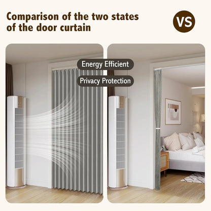 Magnetic Door Curtain Pleated Door Curtain Folding Door Curtains Accordion Door Closet Door Curtain Invisible Applicable