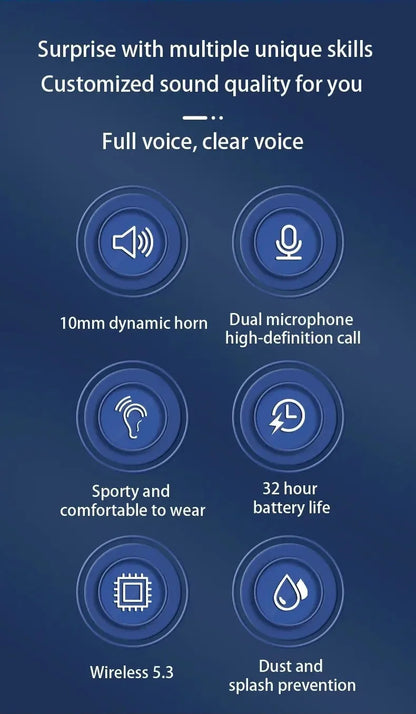 Original Wireless Earphones Ture Wireless Earbuds Ear Hook Sports HiFI Stereo Waterproof Headset With Mic TWS Headphone