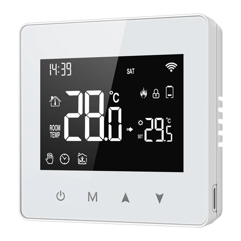 ABZZ-Tuya Zigbee Thermostat Smart Home Battery Powered Temperature Controller For Gas Boiler Works With Voice Assistant, Durable