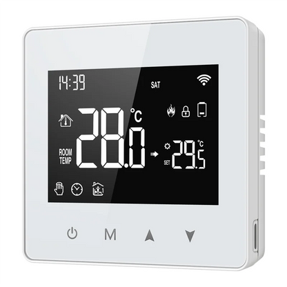ABZZ-Tuya Zigbee Thermostat Smart Home Battery Powered Temperature Controller For Gas Boiler Works With Voice Assistant, Durable