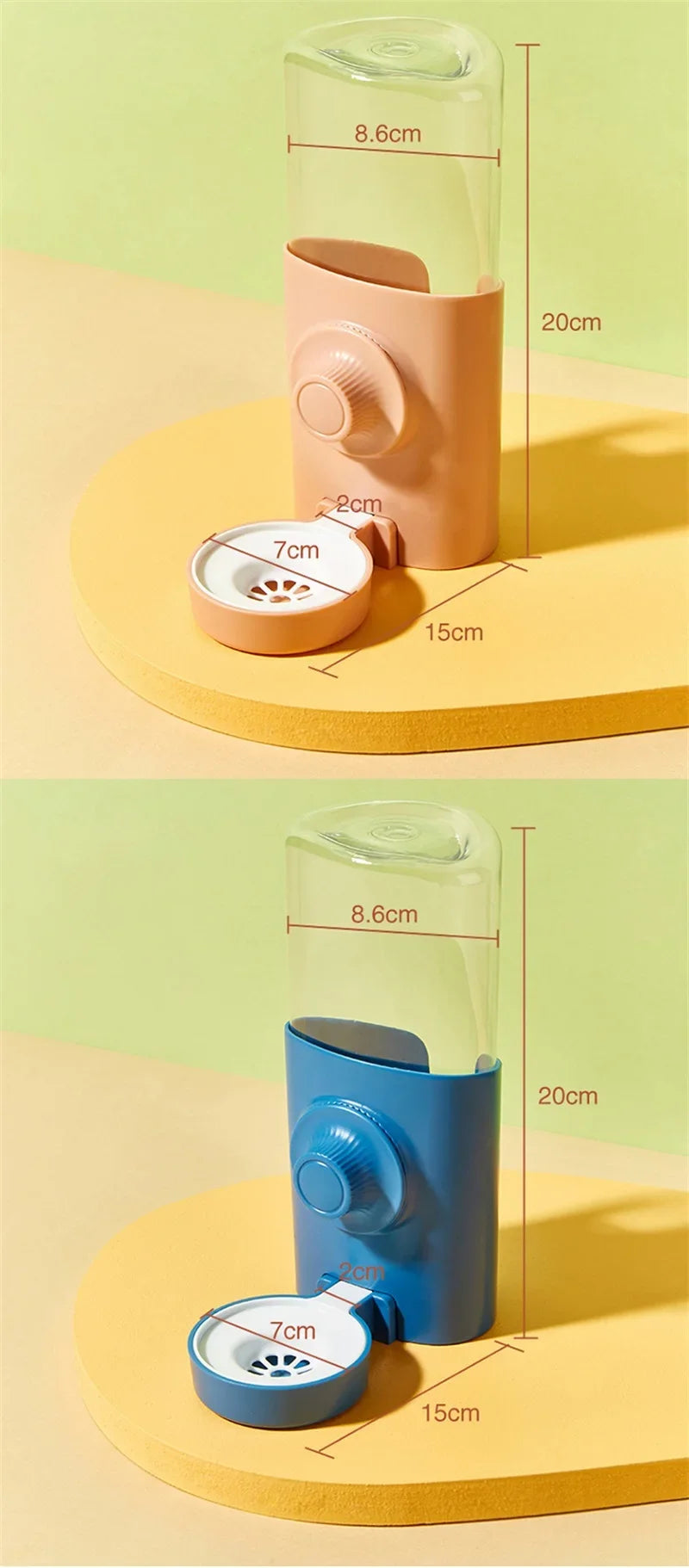 Water Dispenser Pet Automatic Pet Feeder Hanging Bowl Water Bottle Food Container Dispenser for Puppy Cats Rabbit Guinea Pig