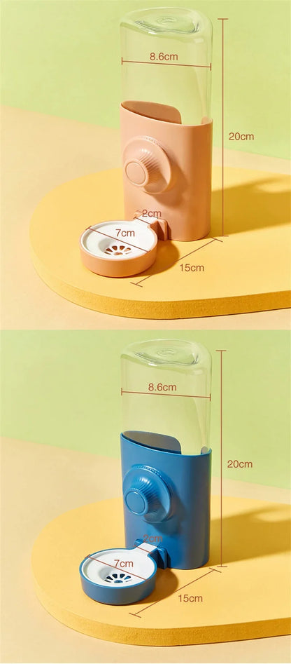 Water Dispenser Pet Automatic Pet Feeder Hanging Bowl Water Bottle Food Container Dispenser for Puppy Cats Rabbit Guinea Pig