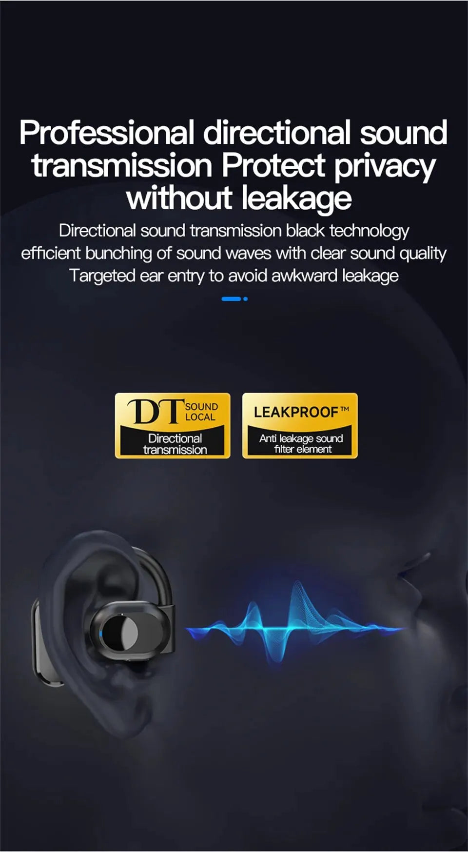 Wireless Headphones Bluetooth Headset With Microphone Bone Conduction Handsfree Noise Canceling Earphones For Driving Audifonos