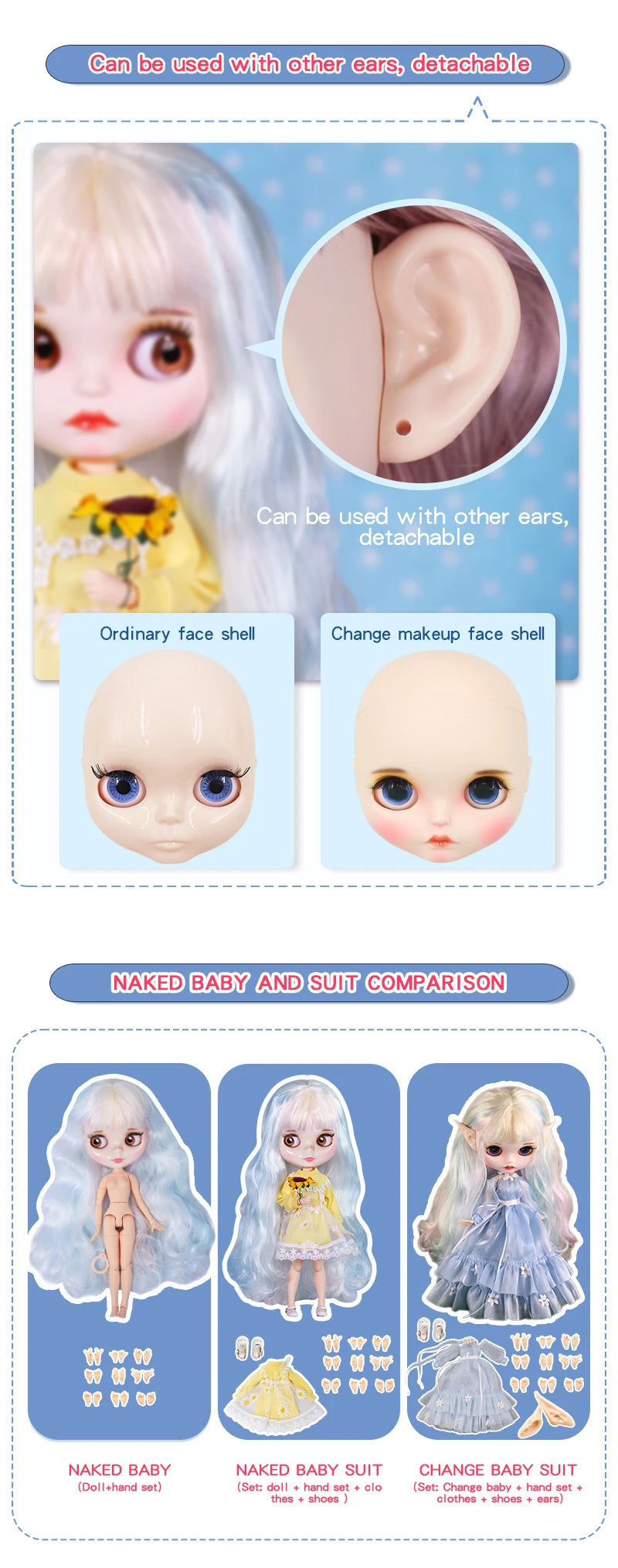 ICY DBS Blyth Doll Combo Clothes Shoes Hand Set Included Children Toy Gift 1/6 BJD Ob24 Anime Girl Azone M