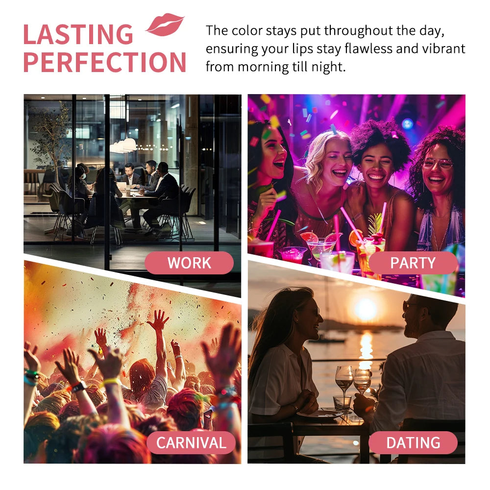 3 Colors Lip Stain Gloss Tattoo Magic Color Peel Off Mask Tint Long Lasting Waterproof Lip Gloss
