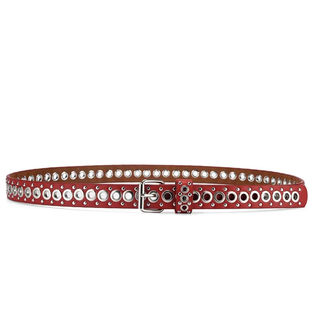 Women's Belt Fashionable Rivet Thin Belt Personalized Needle Buckle Belt Street Trend Punk HipHop Style Y2K Belt With Jeans Belt