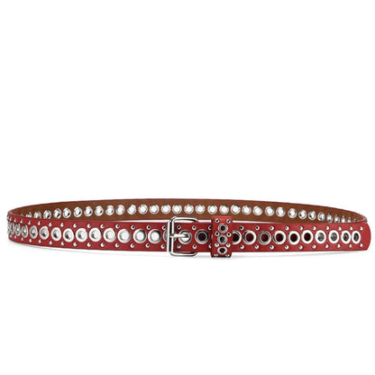 Women's Belt Fashionable Rivet Thin Belt Personalized Needle Buckle Belt Street Trend Punk HipHop Style Y2K Belt With Jeans Belt
