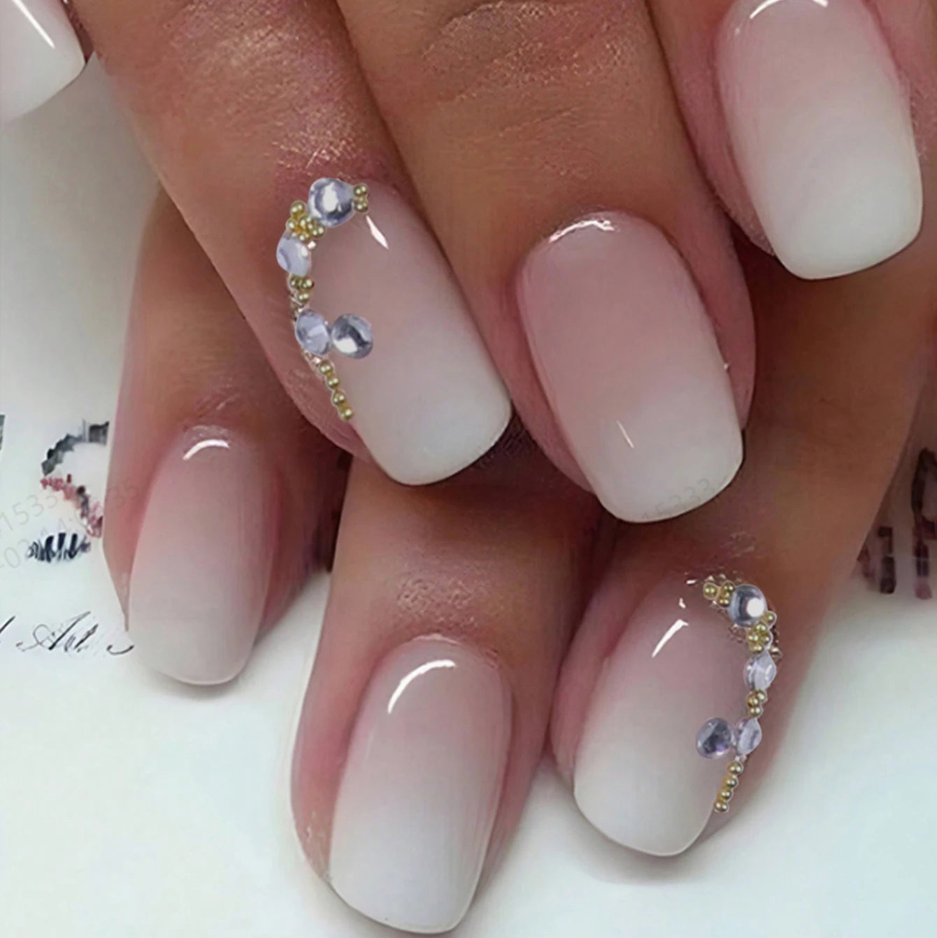 ARTAUG 24PCS Medium Almond Fleshcolor Press On Nails Fake Nails Pink Summer Nails Press On Nails Detachable Reusable Girl Gift