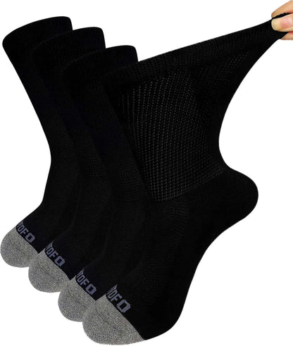 4 Pairs Diabetic Non Binding Socks For Men Women Loose Fitting Socks Cotton Wide Top Socks Breathable & Moisture wicking