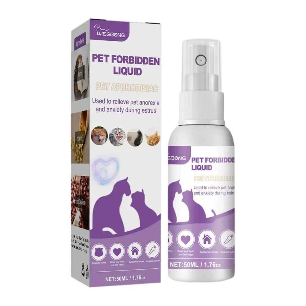Pet Estrus Calming Spray Safe Healthy Calming Diffuser Cat Anti Anxiety Liquid Prevent Howling Soothe Mood For Calming Emotions