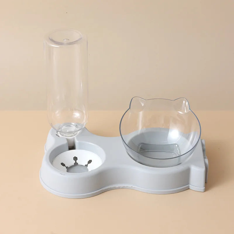 Pet dog and cat food bowl automatic feeder all-in-one dog and cat food bowl and drinking fountain drinking bowl