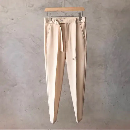 Draped Office Trousers For Men Fluid White Man Suits Pants Work Summer 2024 Chinese Homme Clothing Premium Stylish Formal