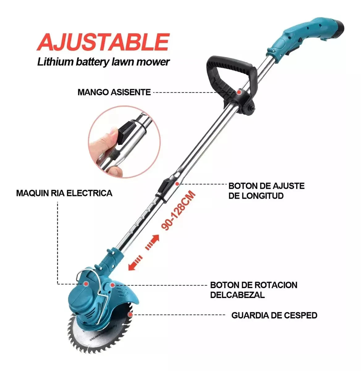 2025 new household garden electric lawn mower, lawn trimmer, automatic release rechargeable garden lawn trimmer