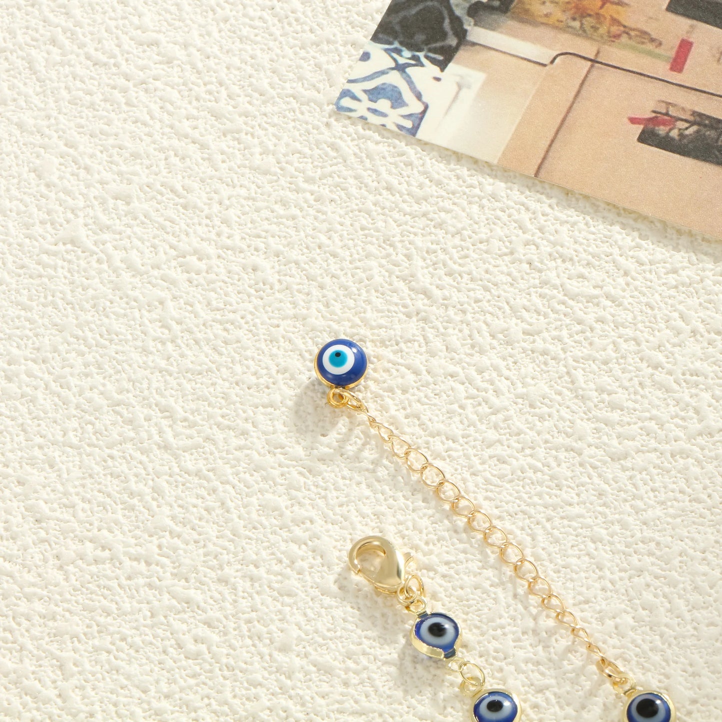 Devil's Eye Fatima's Hand Set Zircon Pendant Women's Tropical Beach Wind Copper Plated Golden Jewelry Gift Banquet Feet Chain