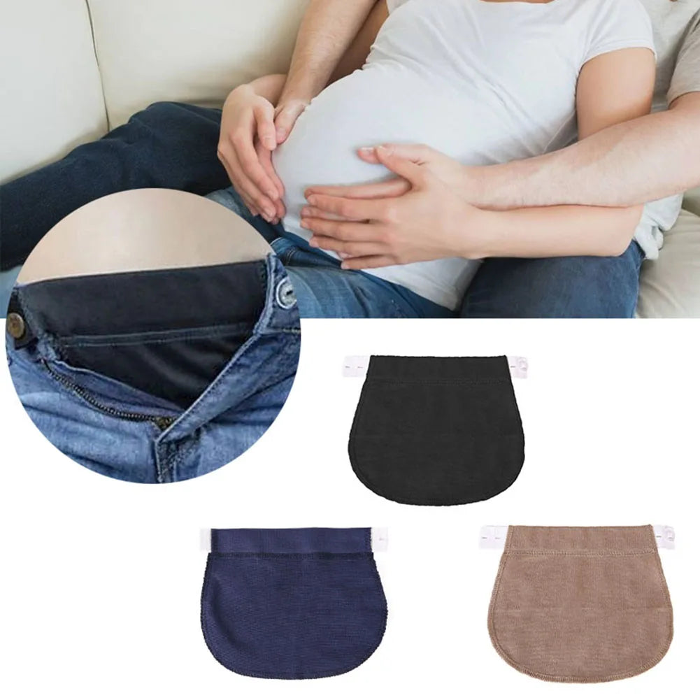Maternity Pregnancy Waistband Belt Adjustable Elastic Pants Lengthening Extended Button for Maternity Accessories