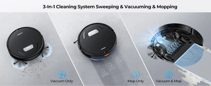 Laresar Robot Vacuums and Mop Combo 6000Pa Suction Auto Carpet Boost Self-Charging Super-Slim Robotic Vacuum Cleaner