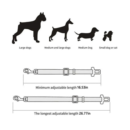 Adjustable Pet Cat Dog Car Seat Belt Pet Seat Vehicle Dog Harness Lead Clip Safety Lever Traction Dog Collars Accessoires