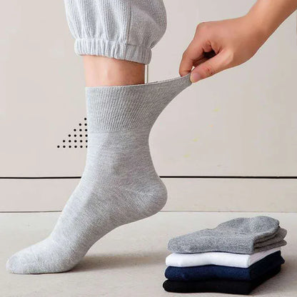 Women's 5 Pairs Quality Cotton Diabetic Middle Socks Comfortable Loose Mouth  Plus Size48,49,50 Older Men's Diabetic Socks Meias