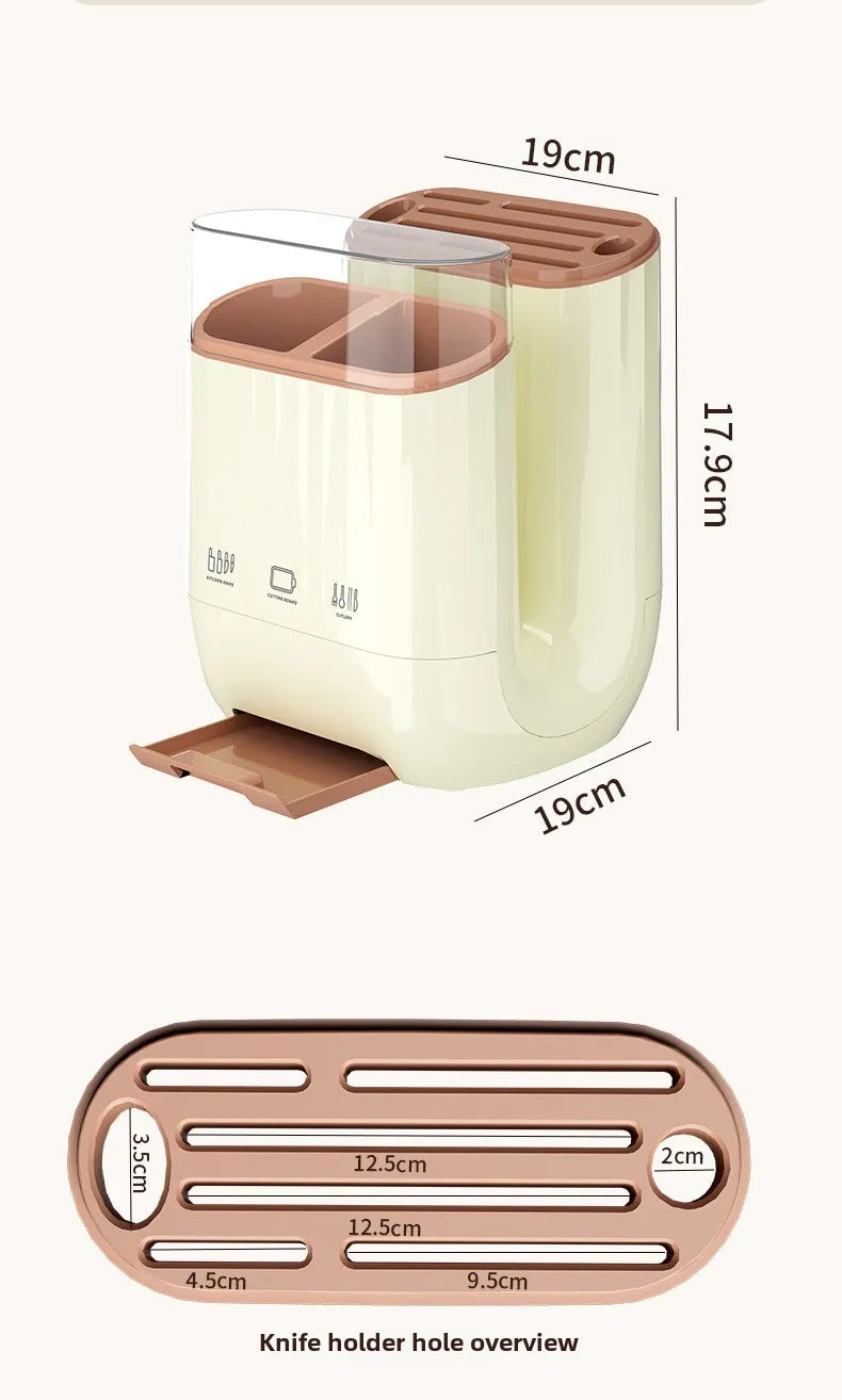 Kitchen shelf, household vegetable board storage rack, countertop drain, chopstick holder, cutting board, integrated knife holde