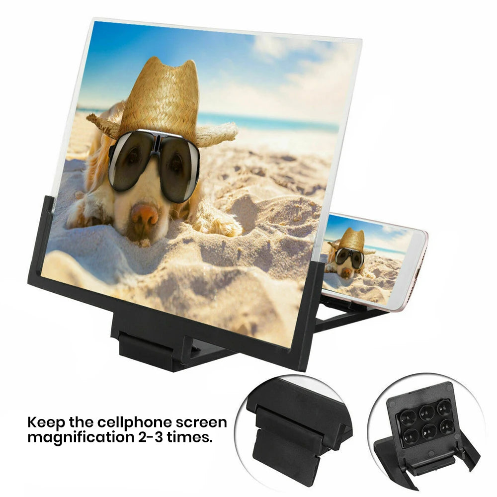 14" Screen Magnifier for Cell Phone -3D Magnifying Projector Screen Enlarger Expander for Movies, and Videos Compatible