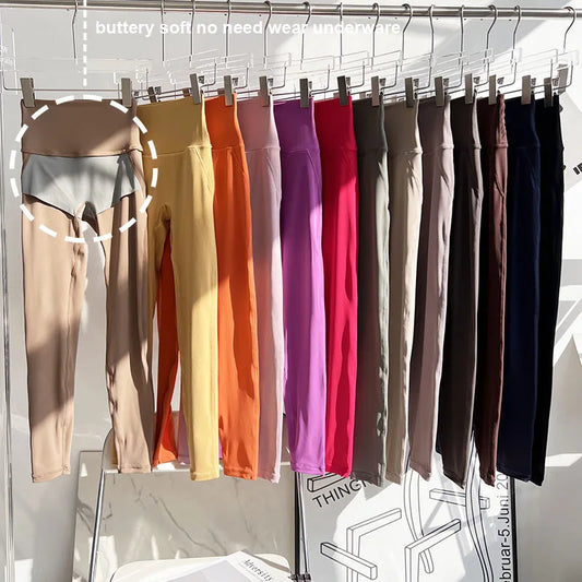 No need wear Underware Yoga Sport Pant Fitness Workout Tights and Soft Women High Waist Running Gym Leggings