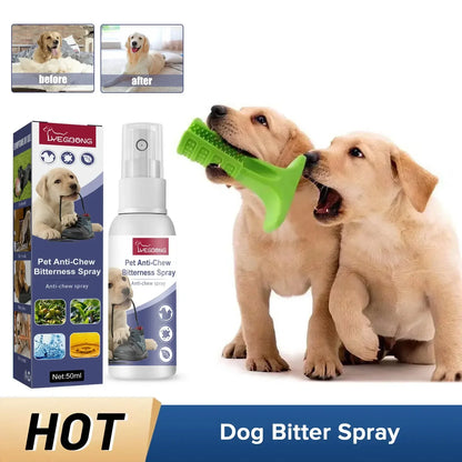 Bitter Taste Pet Anti-Chew Spray 50ML Strong Deterrent Spray to Prevent Chewing Furniture Legs Scratching Sofas Effective Dog