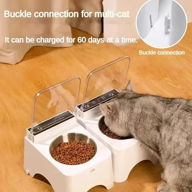 Smart Cat Bowl Pet Feeder Bowl Cat Dog Food Feeder Infrared Sensor Auto Open Cover Smart Feeder Anti-mouse Cat Food Dispenser