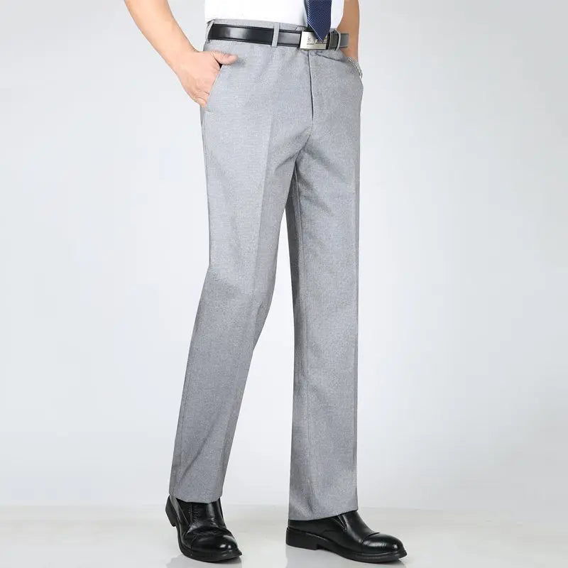 Work Man Suits Pants High Waist Baggy Office Trousers for Men Fluid Draped Wear Anti-wrinkle Chinese Homme Fabric Summer 2024 Up