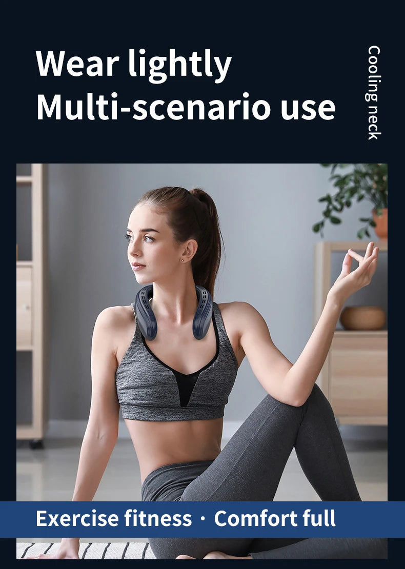 New Wearable Neck Fan Hanging Neck Fan Rechargeable Semiconductor Cooling Bladeless Fan Outdoor Personal Fan Wearable Cooler