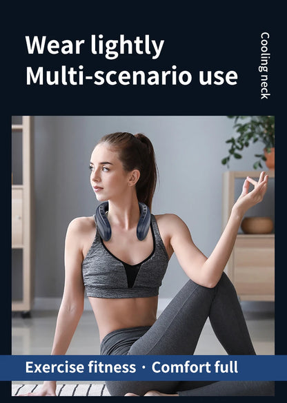 New Wearable Neck Fan Hanging Neck Fan Rechargeable Semiconductor Cooling Bladeless Fan Outdoor Personal Fan Wearable Cooler