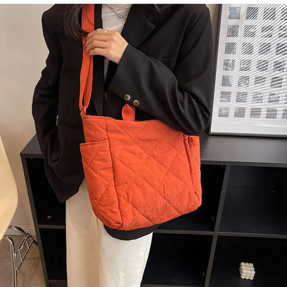 Large capacity Tote Bags for Women Shoulder Side Bag Fashion Space cotton Shopper Shopping Bags cute Ladies Totes 2022 Winter